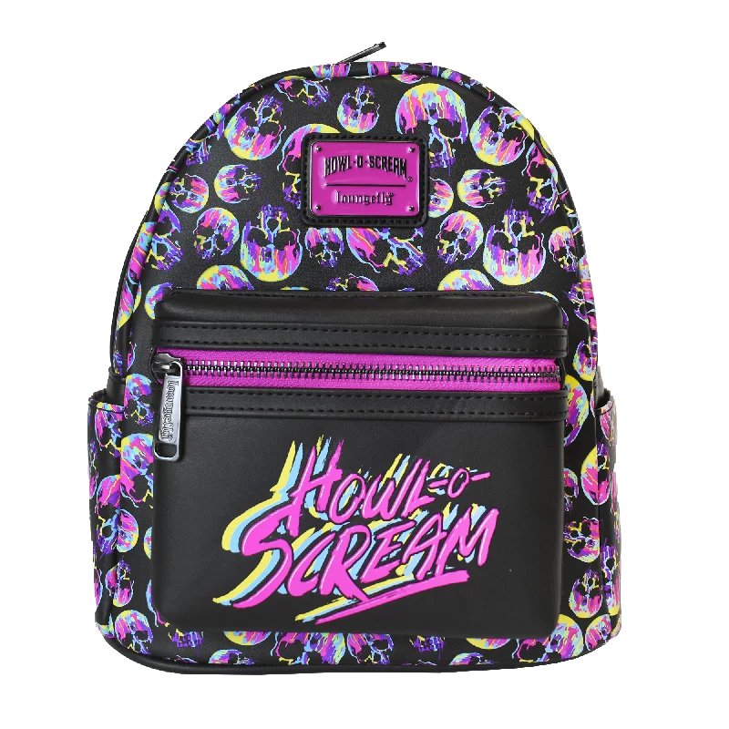 Howl-O-Scream Neon Drip Skull Loungefly Backpack