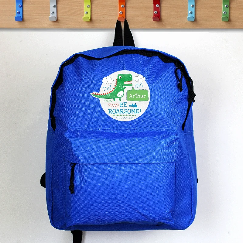 Personalised 'Be Roarsome' Dinosaur Backpack