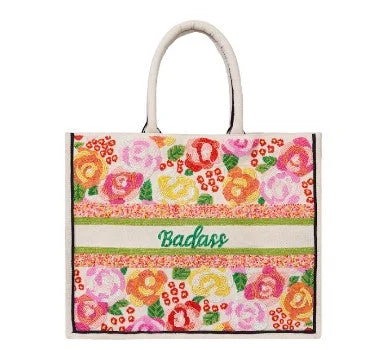 Beaded Flowers Tote