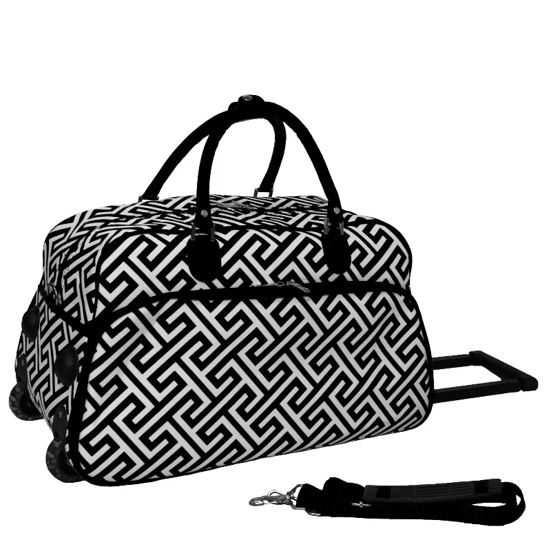 CalBags 21" Rolling Carry-On Duffel Bag - Greek Key