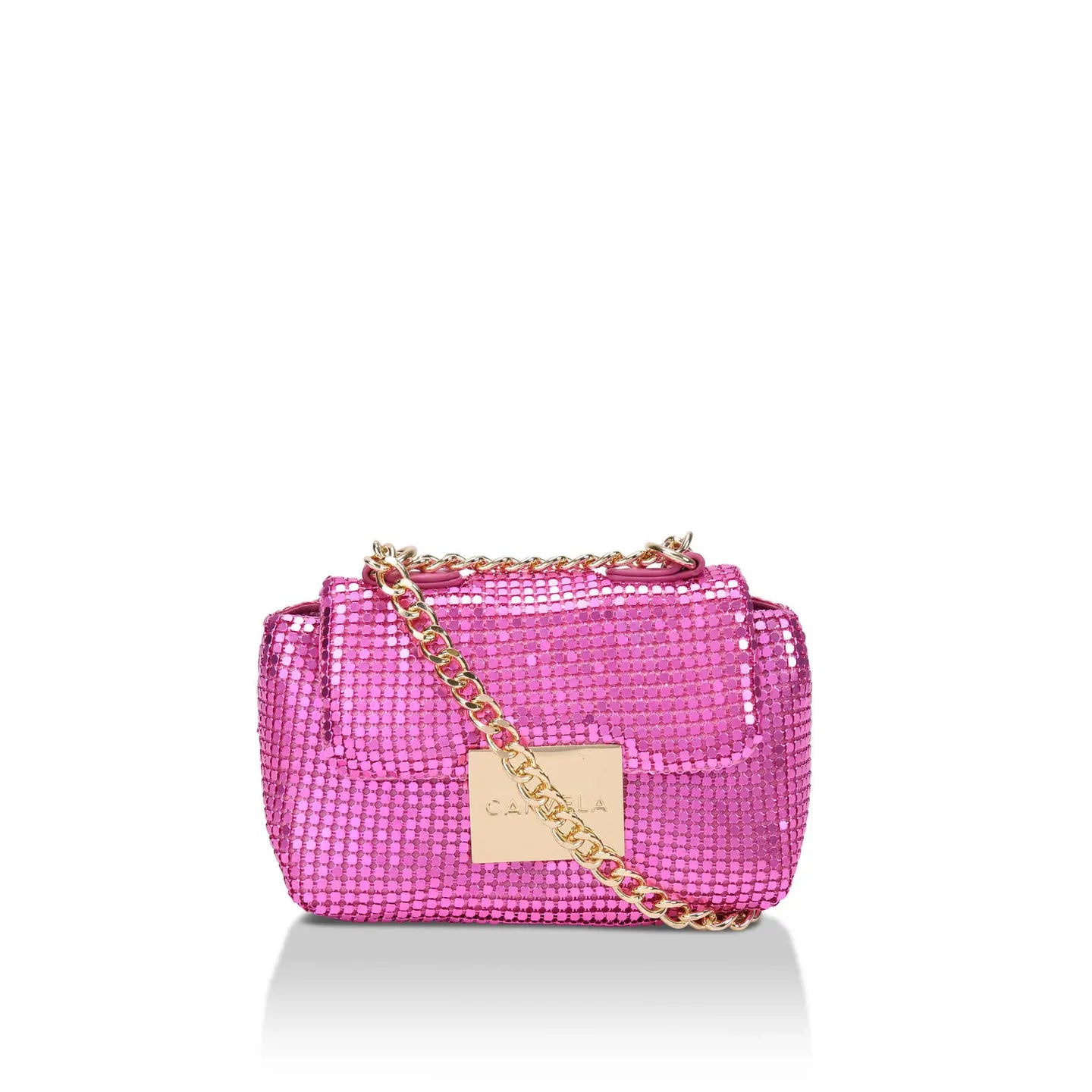 Carvela Mini Bailey Chainmail crossbody bag-Pink