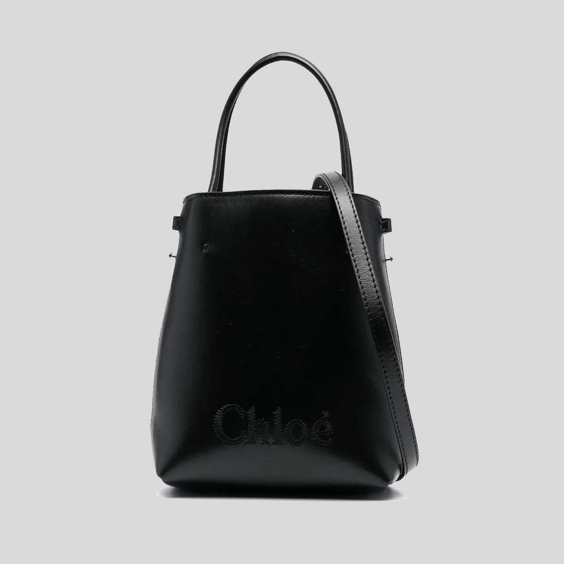 CHLOE Micro Chloe Sense Tote Bag In Soft Leather Black RS-CHC23UP873I10001