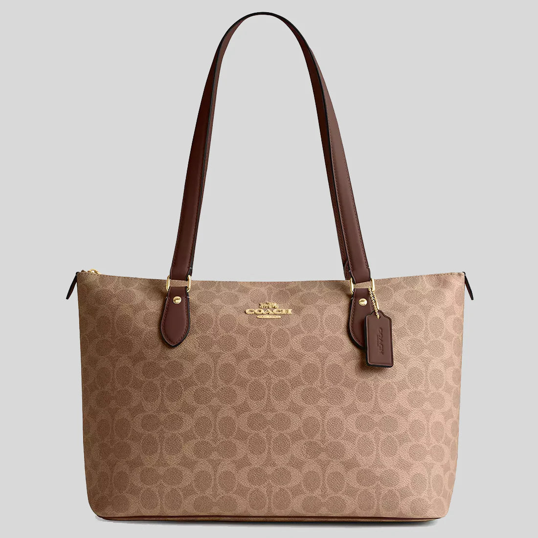 COACH Gallery Tote Bag In Signature Canvas Tan/Brown RS-CW381