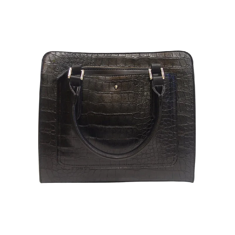 Harlequin Tote Black Croc