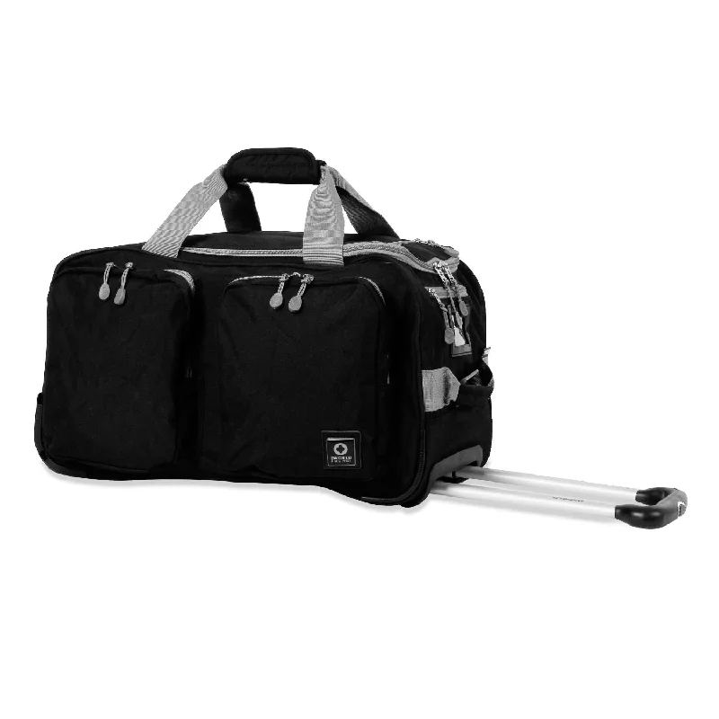 J World Duane Black 21-inch Rolling Duffel Bag