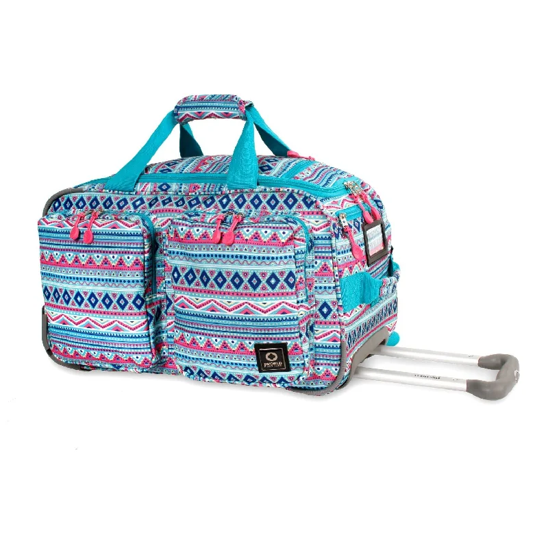 J World Duane Mint Tribal 21-inch Rolling Duffel Bag