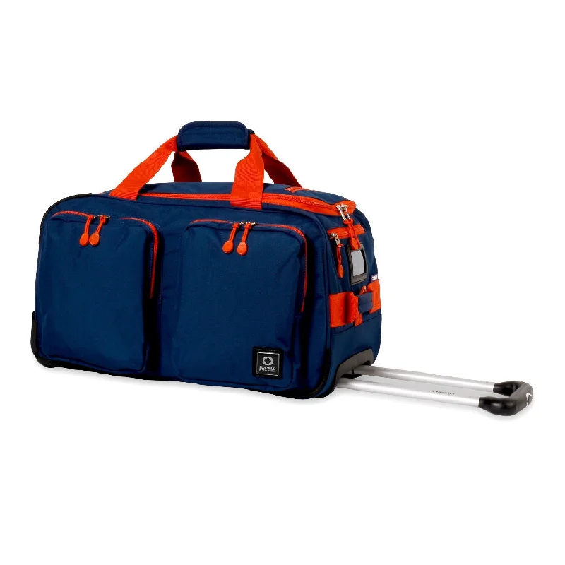 J World Duane Navy 21-inch Rolling Duffel Bag