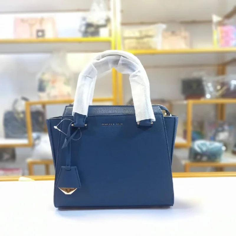 Charles & Keith Trapeze tote bag -Navy blue