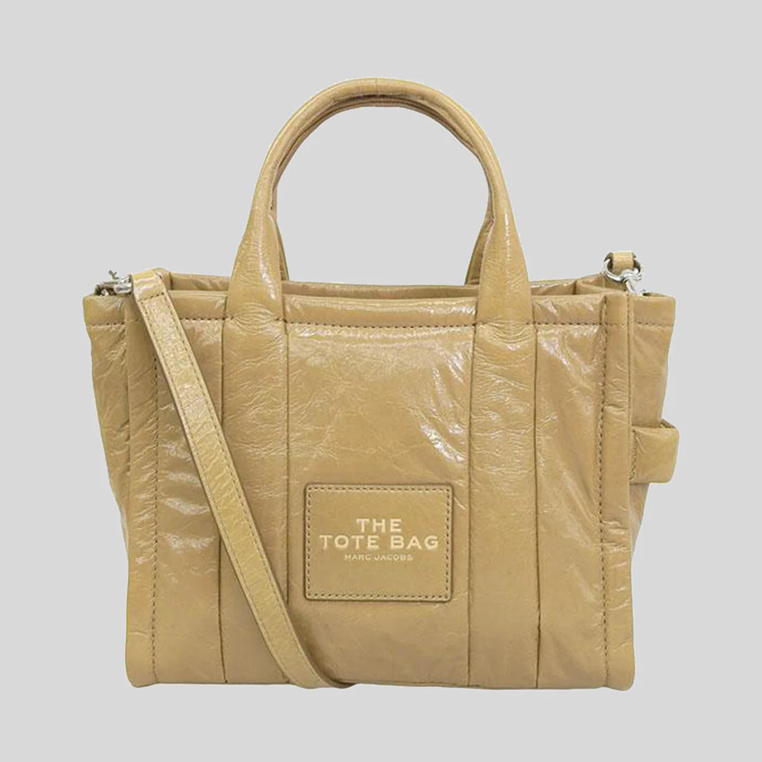 MARC JACOBS The Shiny Crinkle Small Tote Light Brown RS-H065L01PF22