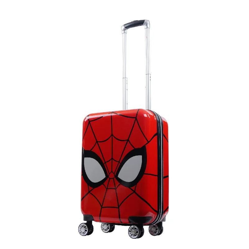 Marvel Spiderman Mask FŪL 21" Hard Rolling Luggage, Red