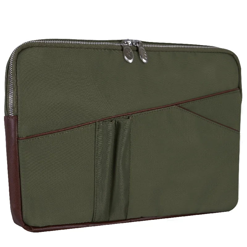 McKlein AUBURN 15" Nylon Laptop Sleeve with Leather Trim