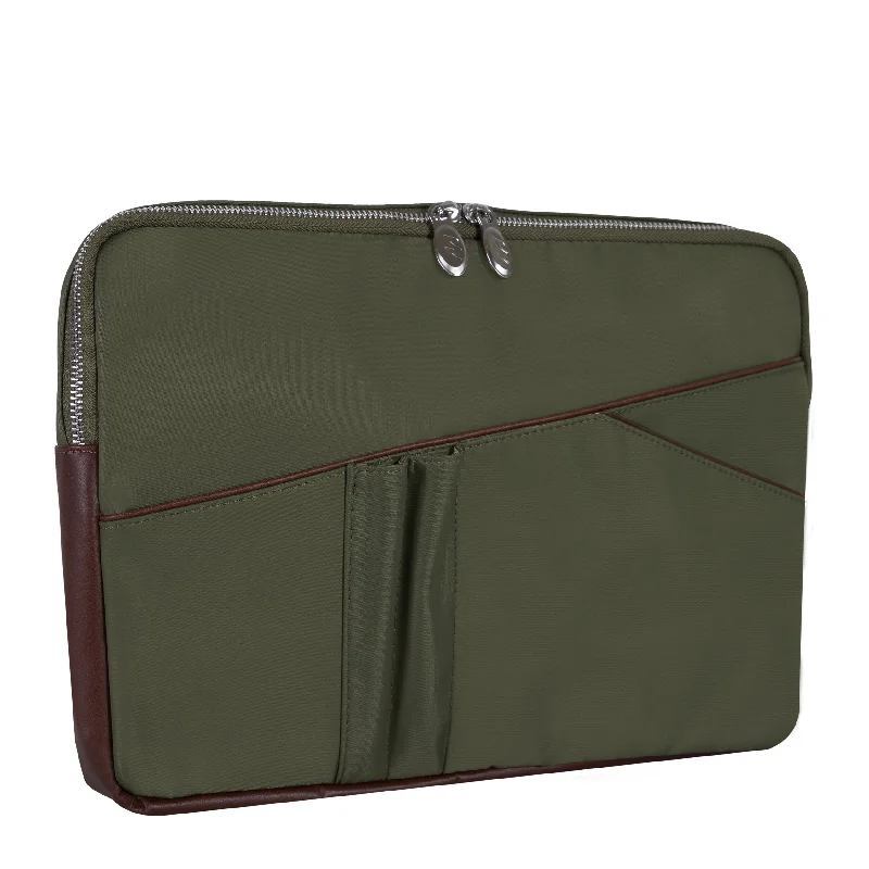 McKlein CRESCENT 14" Nylon Laptop Sleeve with Leather Trim