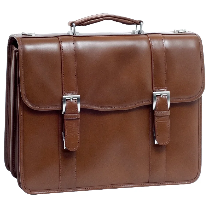 McKlein FLOURNOY 15" Leather Double Compartment Laptop Briefcase