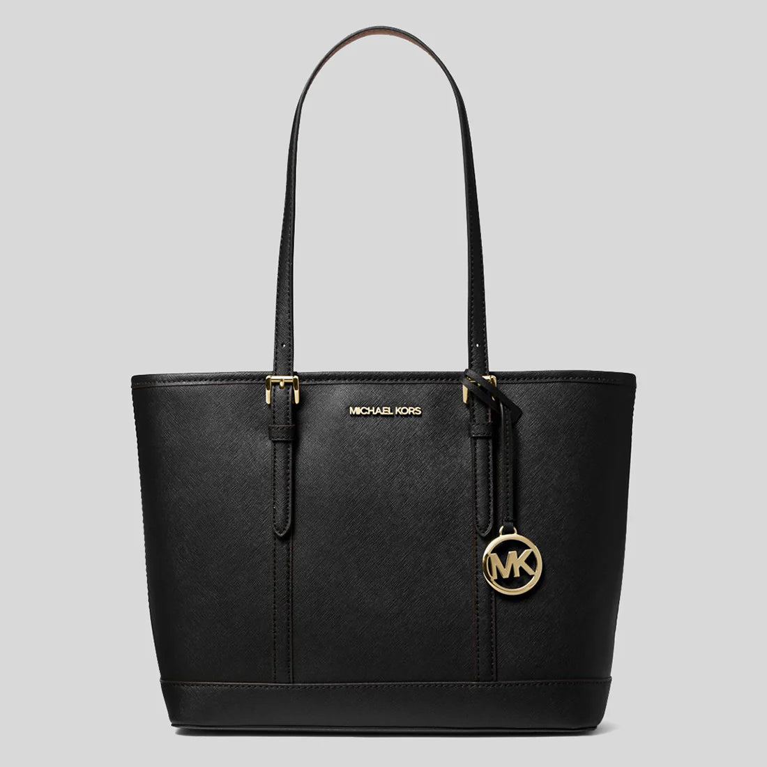 MICHAEL KORS Jet Set Travel Small Saffiano Leather Top-Zip Tote Bag Black RS-35S0GTVT1L