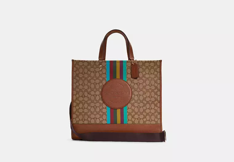 PREORDER Coach Dempsey Tote Bag 40 In Signature Jacquard-Brown