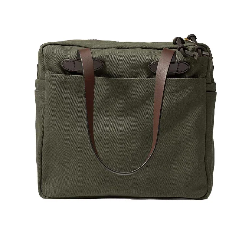 Rugged Twill Tote Bag with Zipper