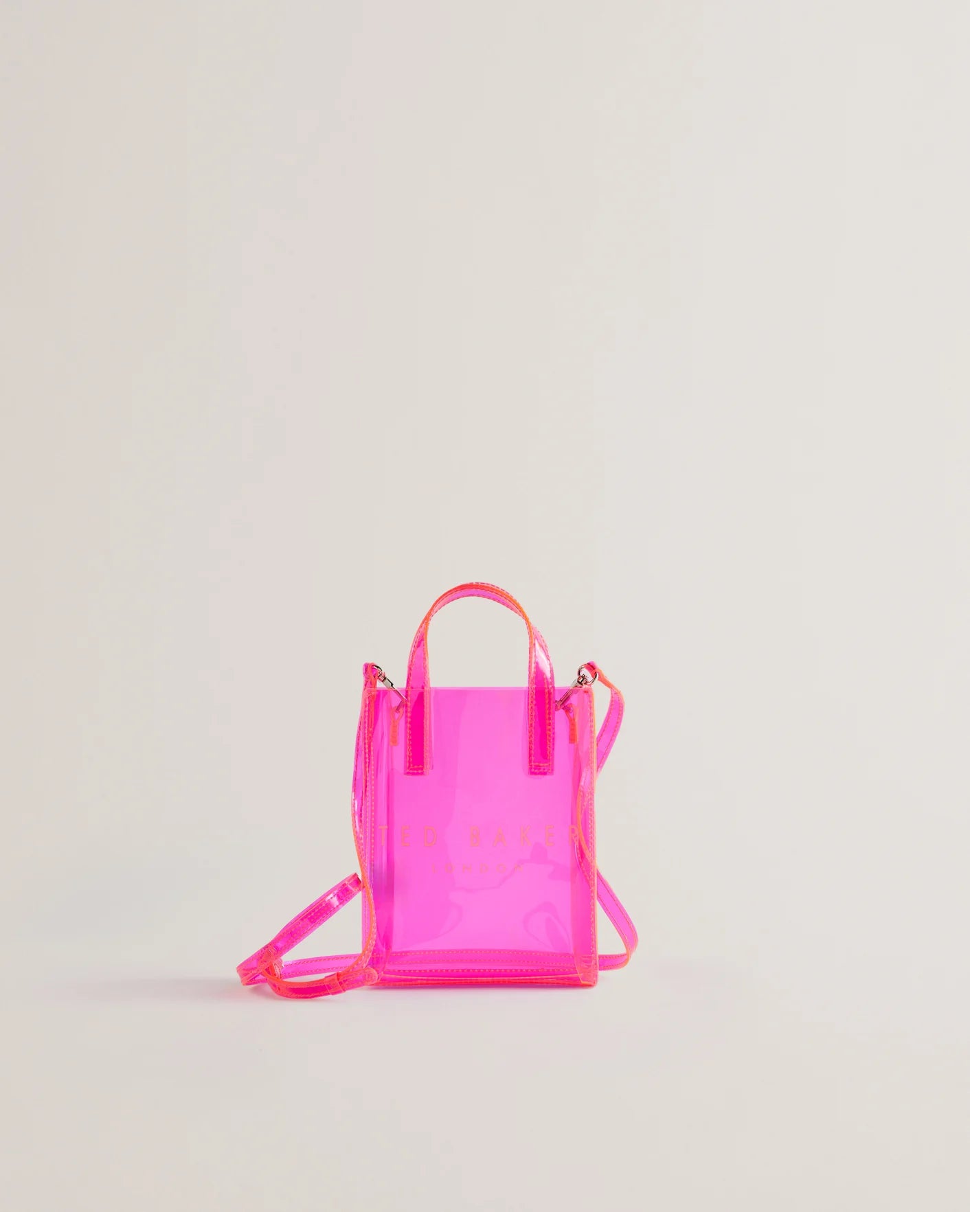 Ted Baker Sheacon Mini Transparent Vinyl Icon Tote Bag-Pink