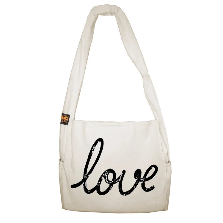 Vine Street Market USA Love Sequin Large Vegan Canvas Tote