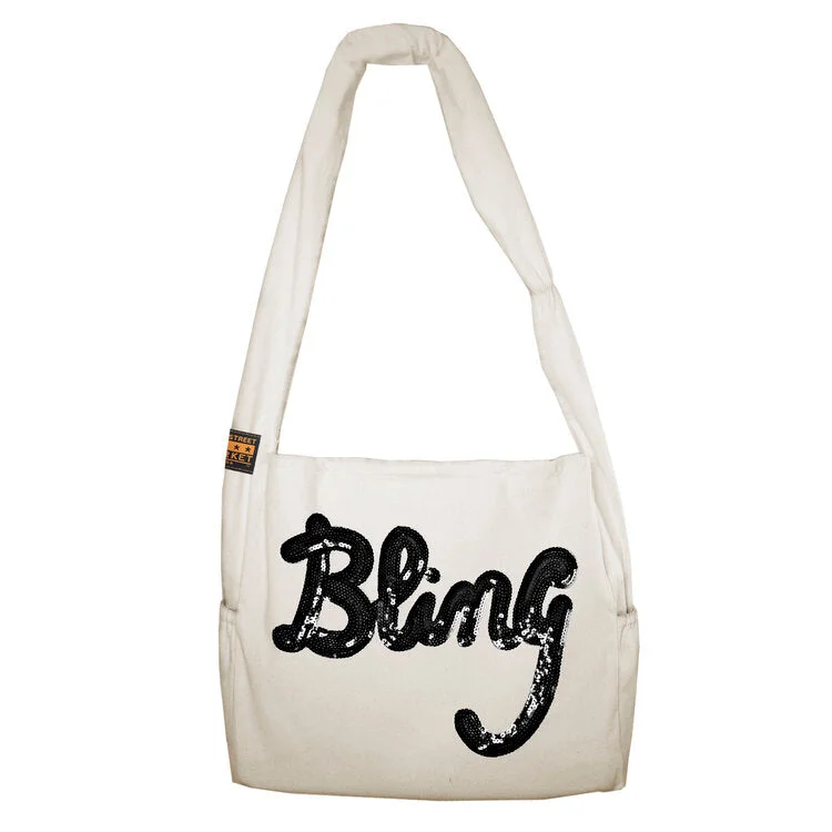 Vine Street Market Bling Sequin Large Vegan Canvas Tote